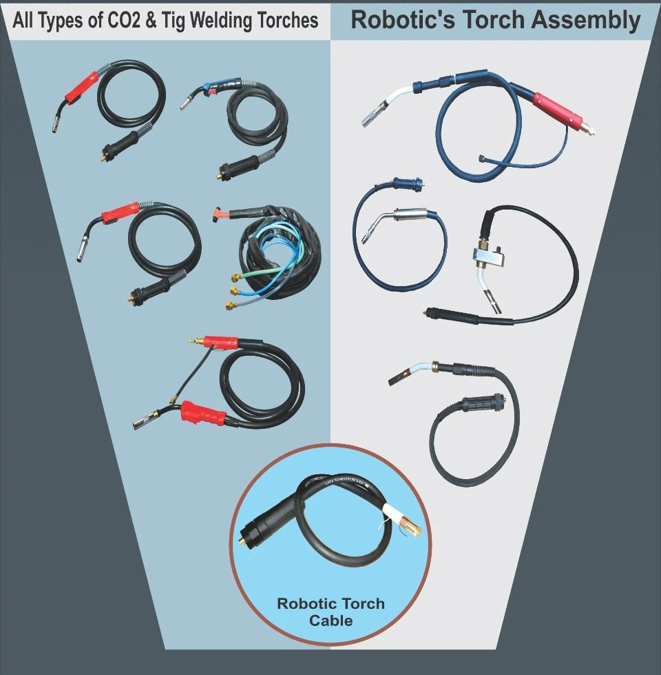 all types of co2 and tig welding robotics torch assembly and robotic torch cable